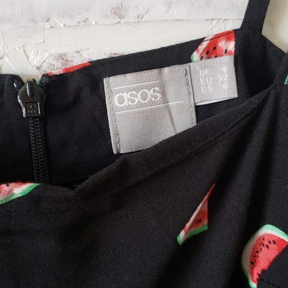 ASOS Black Watermelon Mini Dress with Cutouts - Picture 5 of 6
